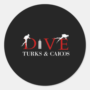 Sticker Rond Plongée sous-marine Turcs Et Caicos