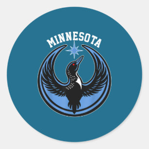 Sticker Rond Plongeon rebelle du Minnesota Nouveau Mn