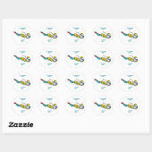 Sticker Rond Plongeon Stickman (Feuille)