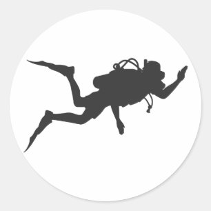 Sticker Rond Plongeur