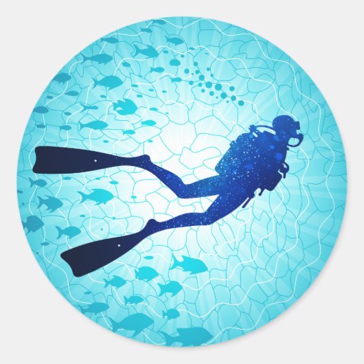 Sticker Rond Plongeur (Devant)