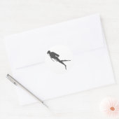 Sticker Rond Plongeur à voile silhouette noire (Enveloppe)