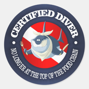 Sticker Rond Plongeur certifié (chaîne alimentaire)