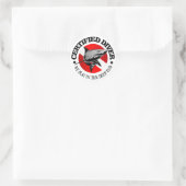 Sticker Rond Plongeur certifié (Requin) (Sac)