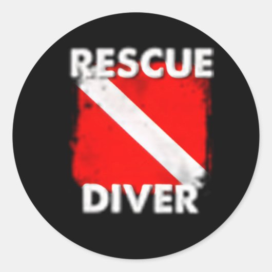 Sticker Rond Plongeur Secouru Scuba Pour Les Étudiants Divers (Devant)