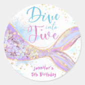 Sticker Rond Plongez dans cinq sirènes 5e anniversaire Plongez  (Devant)