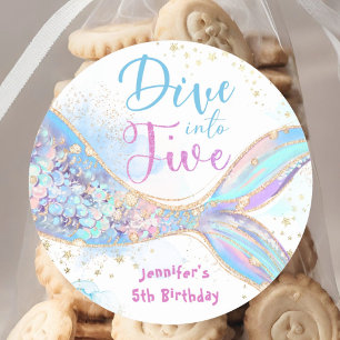 Sticker Rond Plongez dans cinq sirènes 5e anniversaire Plongez 