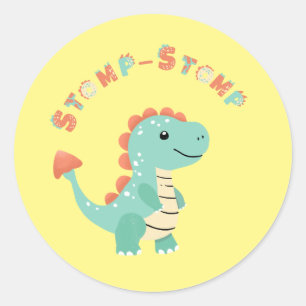 Sticker Rond Plongez dans le plaisir avec une fête Dino-Mite !