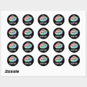 Sticker Rond Pluie-bao Funny Arc-en-ciel Dimsum Bao Pun Dark BG (Feuille)