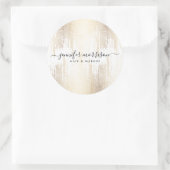 Sticker Rond Pluie de Confetti Gold Script Glam (Sac)