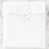 Sticker Rond Pluie de flocons de neige d'hiver Amour Votre mess (Sac)