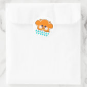 Sticker Rond Pluie Orange Tabby Cat Cloud - (Sac)