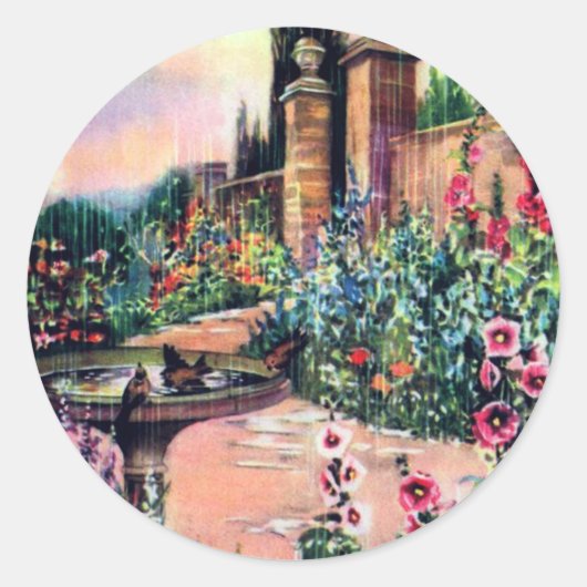 Sticker Rond Pluie vintage (Devant)