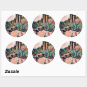 Sticker Rond Pluie vintage (Feuille)