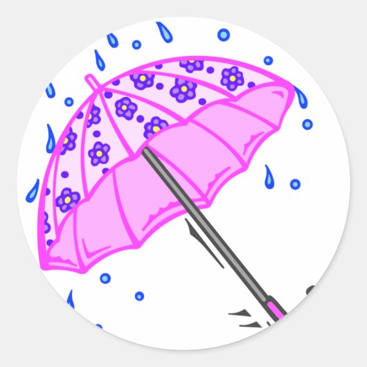 Sticker Rond Pluies d'avril du printemps (Devant)