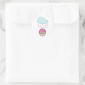 Sticker Rond Pluies sur Cupcake (Sac)