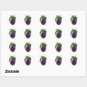 Sticker Rond Plum bleu (Feuille)