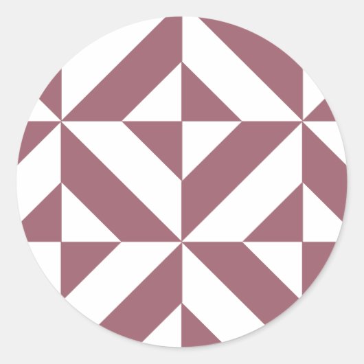 Sticker Rond Plum Geometric Deco Cube Pattern (Devant)