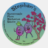 Sticker Rond Plum Pals Drôle Cartoon Preserve Curd et plus (Devant)
