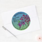 Sticker Rond Plum Pals Drôle Cartoon Preserve Curd et plus (Enveloppe)