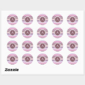 Sticker Rond Plum pourpre Chevron ZigZag Monogramme (Feuille)