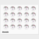 Sticker Rond Plum romantique Purple Rose Floral 80e anniversair (Feuille)