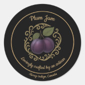 Sticker Rond Plum Velvet – Gourmet Jam Label (Devant)