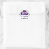 Sticker Rond Plum violet et lavande Mariage floral (Sac)