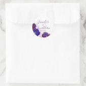 Sticker Rond Plum Violet violet Floral Aquarelle MARIAGE (Sac)