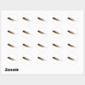Sticker Rond plume de Buse à queue rousse (Feuille)