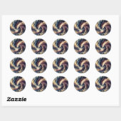 Sticker Rond Plume Moderne Art Abstrait (Feuille)