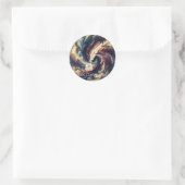 Sticker Rond Plume Moderne Art Abstrait (Sac)