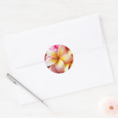 Sticker Rond Plumeria Frangipani Hawaii Flower Customized Blank (Enveloppe)