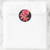 Sticker Rond Plumeria rose assez photo florale (Sac)