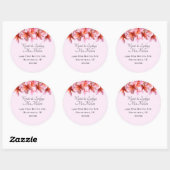 Sticker Rond Plumeria rose Nom et adresse Enveloppe Sceau (Feuille)