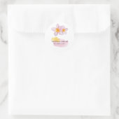 Sticker Rond Plumeria tropicale Frangipani Mariage (Sac)