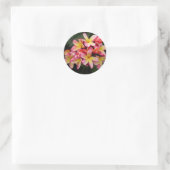 Sticker Rond Plumeria tropicale rose et jaune (Sac)