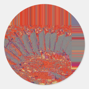 Sticker Rond Plumes, abstraction numérique