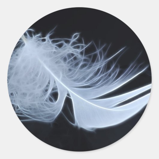 Sticker Rond Plumes blanches - angélique par nature (Devant)