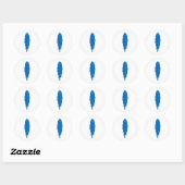 Sticker Rond Plumes bleu clan SCA (Feuille)