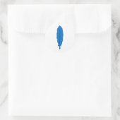 Sticker Rond Plumes bleu clan SCA (Sac)