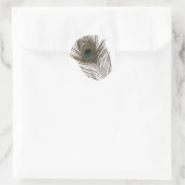 Sticker Rond Plumes de paon (Sac)