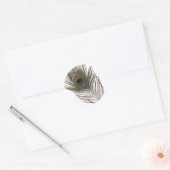Sticker Rond Plumes de paon (Enveloppe)