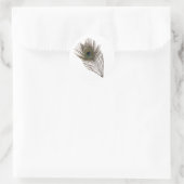 Sticker Rond Plumes de paon (Sac)