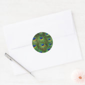 Sticker Rond Plumes de paon magnifiques (Enveloppe)