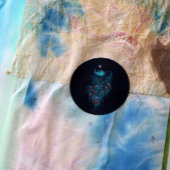 Sticker Rond Plumes de paon Peacocks Turquoises