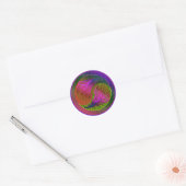 Sticker Rond Plumes de paon Yin Yang 2 (Enveloppe)