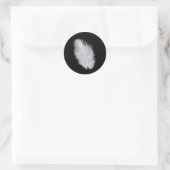 Sticker Rond Plumes d'oiseau blanc (Sac)