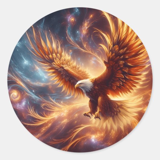 Sticker Rond plumes d'or de l'aigle (Devant)