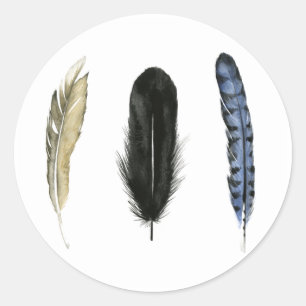 Sticker Rond Plumes douces I
